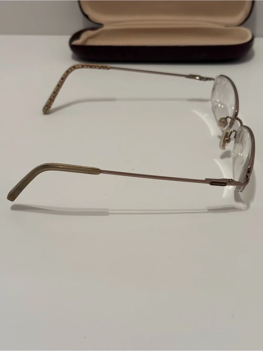 Coach Nadine (120) Taupe 52 17 135mm Oval Womens Eyeglasses Frames Brown + Case